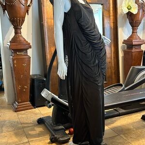 Elegant Black DKNY Draped Gown